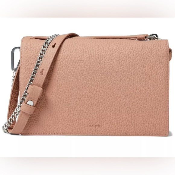 All Saints Handbags - Auth All Saints NWT pink terracotta crossbody chain silver hardware dust bag